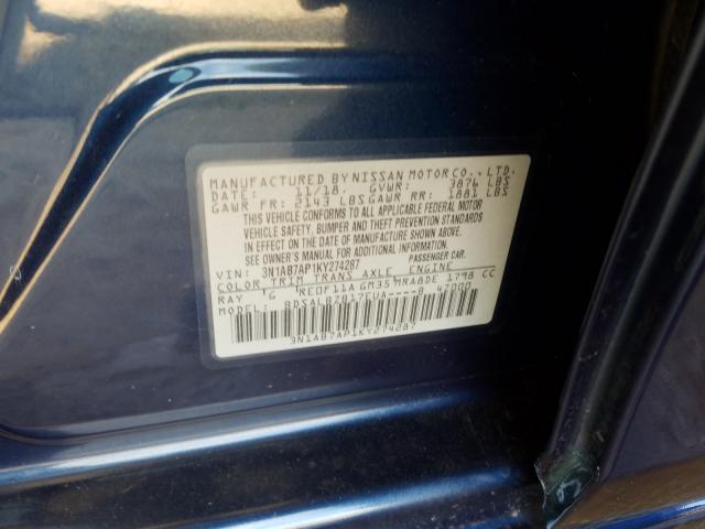 Photo 9 VIN: 3N1AB7AP1KY274287 - NISSAN SENTRA S 