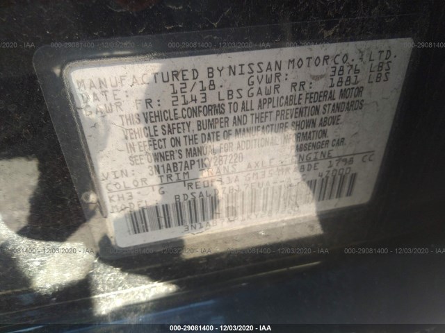 Photo 8 VIN: 3N1AB7AP1KY287220 - NISSAN SENTRA 