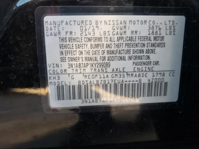 Photo 9 VIN: 3N1AB7AP1KY299089 - NISSAN SENTRA S 