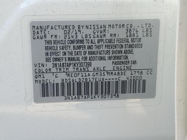 Photo 12 VIN: 3N1AB7AP1KY307398 - NISSAN SENTRA S 