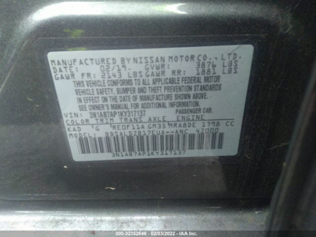 Photo 8 VIN: 3N1AB7AP1KY317137 - NISSAN SENTRA 