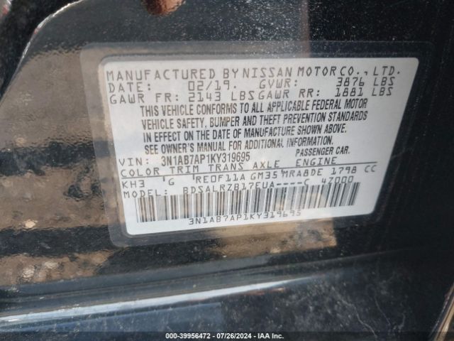 Photo 8 VIN: 3N1AB7AP1KY319695 - NISSAN SENTRA 