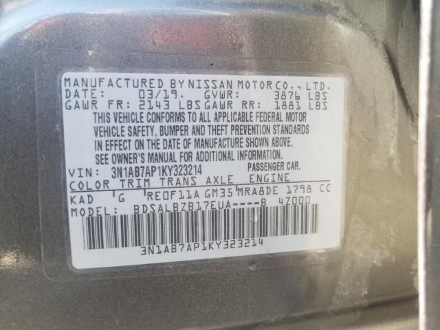 Photo 9 VIN: 3N1AB7AP1KY323214 - NISSAN SENTRA S 