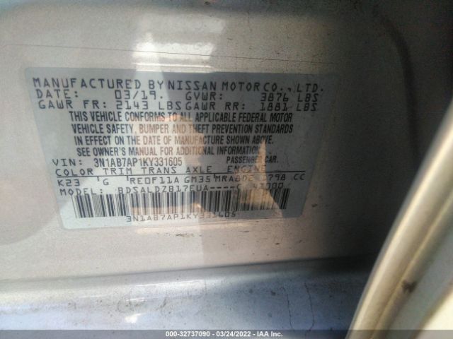 Photo 8 VIN: 3N1AB7AP1KY331605 - NISSAN SENTRA 