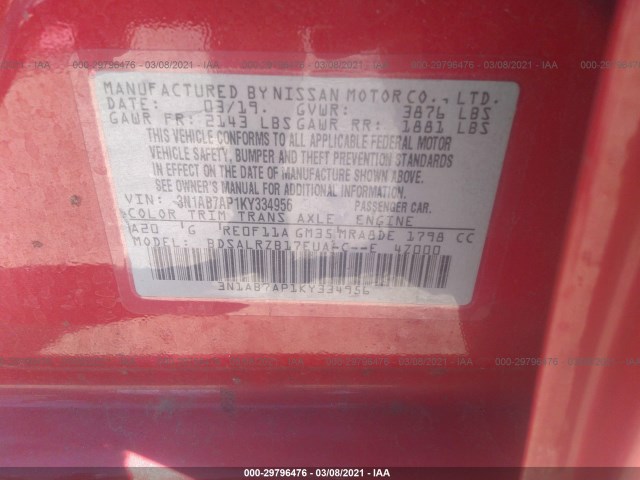 Photo 8 VIN: 3N1AB7AP1KY334956 - NISSAN SENTRA 