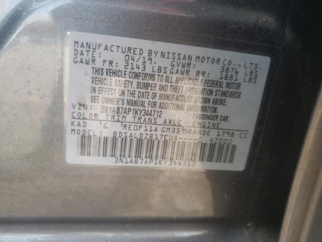 Photo 9 VIN: 3N1AB7AP1KY344712 - NISSAN SENTRA S 