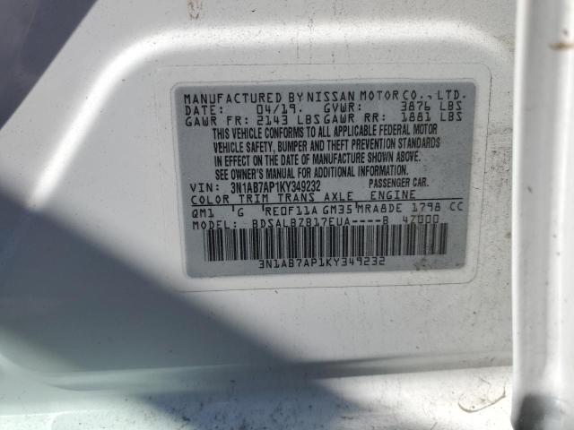 Photo 9 VIN: 3N1AB7AP1KY349232 - NISSAN SENTRA S 