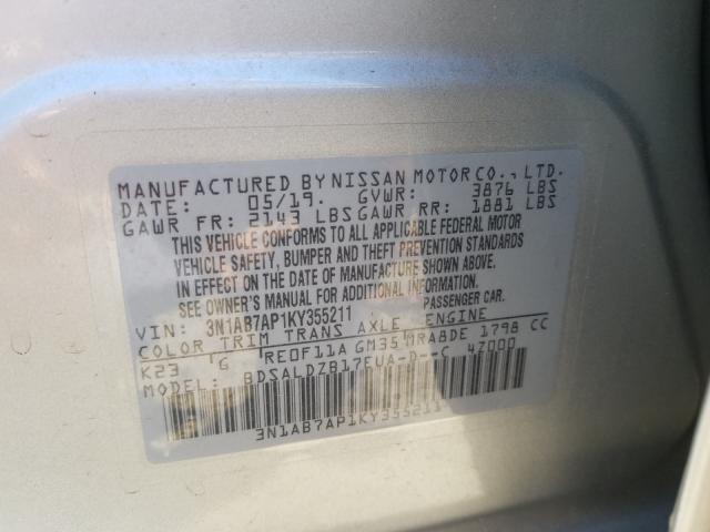 Photo 9 VIN: 3N1AB7AP1KY355211 - NISSAN SENTRA S 