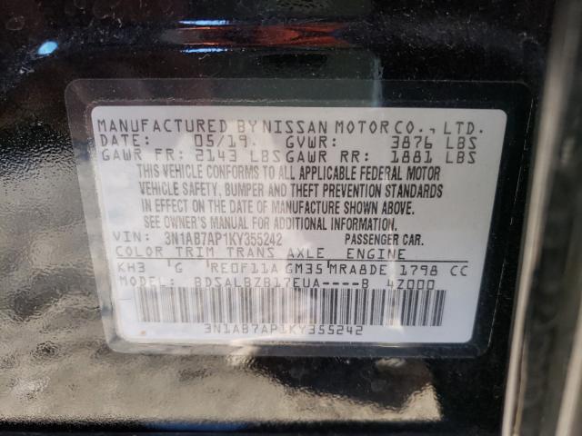 Photo 9 VIN: 3N1AB7AP1KY355242 - NISSAN SENTRA S 