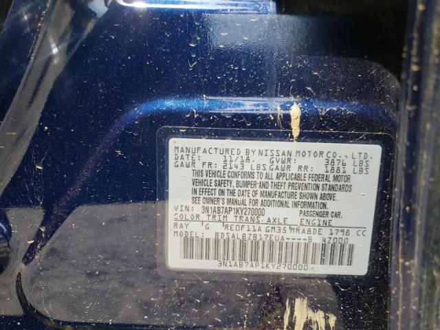 Photo 9 VIN: 3N1AB7AP1KY356794 - NISSAN SENTRA S 