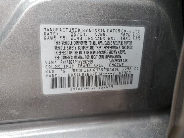 Photo 12 VIN: 3N1AB7AP1KY357699 - NISSAN SENTRA S 