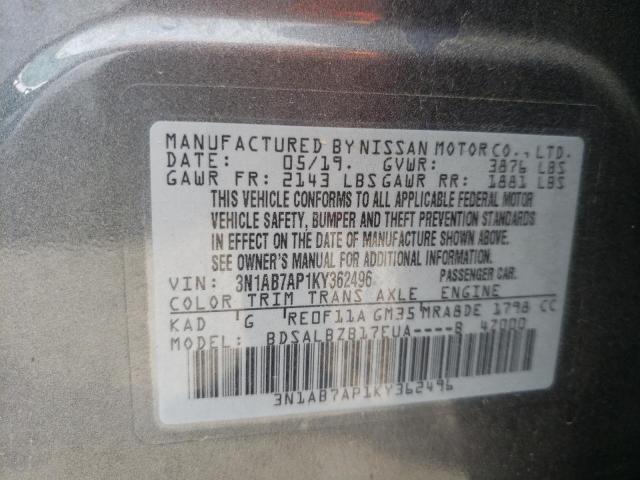 Photo 9 VIN: 3N1AB7AP1KY362496 - NISSAN SENTRA S 