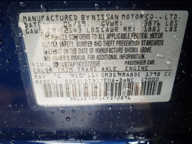 Photo 9 VIN: 3N1AB7AP1KY372896 - NISSAN SENTRA 