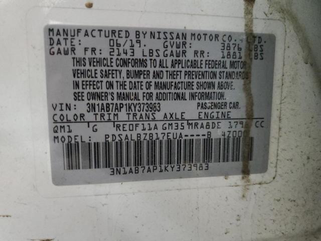 Photo 12 VIN: 3N1AB7AP1KY373983 - NISSAN SENTRA S 