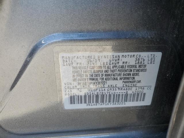 Photo 9 VIN: 3N1AB7AP1KY383221 - NISSAN SENTRA S 