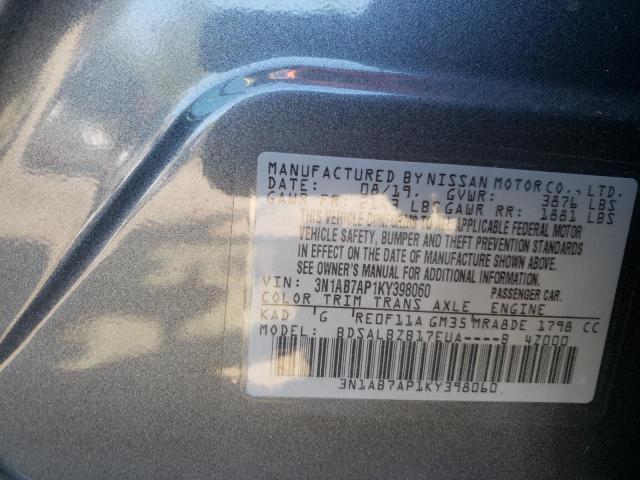 Photo 9 VIN: 3N1AB7AP1KY398060 - NISSAN SENTRA S 