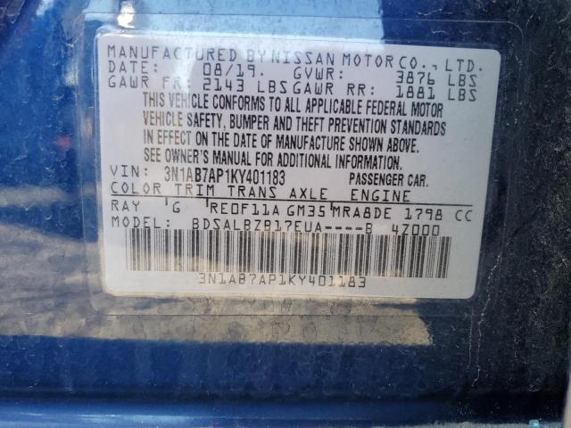 Photo 11 VIN: 3N1AB7AP1KY401183 - NISSAN SENTRA S 