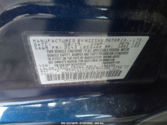 Photo 8 VIN: 3N1AB7AP1KY403824 - NISSAN SENTRA 