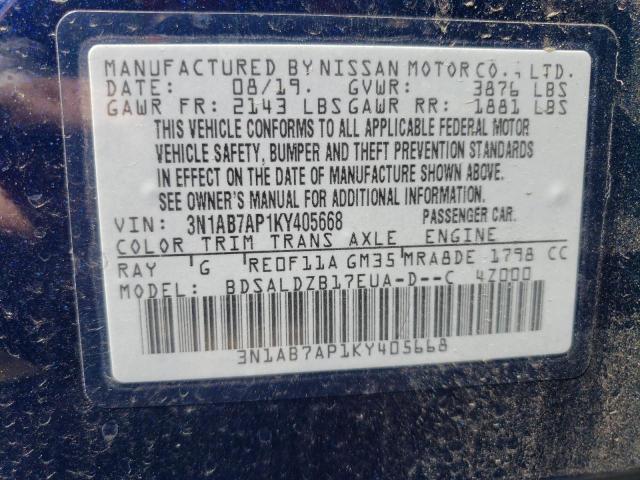 Photo 12 VIN: 3N1AB7AP1KY405668 - NISSAN SENTRA S 