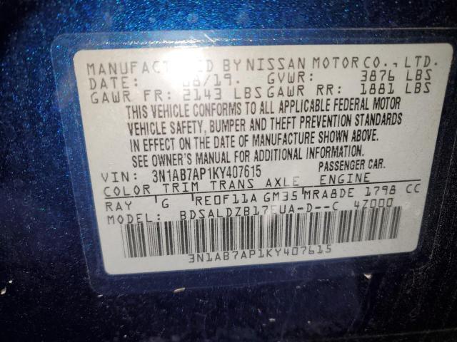 Photo 12 VIN: 3N1AB7AP1KY407615 - NISSAN SENTRA 