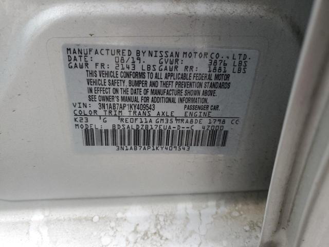 Photo 11 VIN: 3N1AB7AP1KY409543 - NISSAN SENTRA 