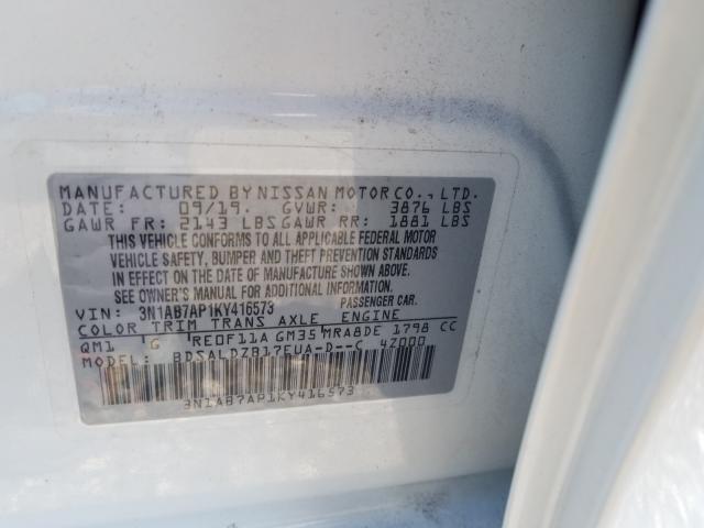 Photo 9 VIN: 3N1AB7AP1KY416573 - NISSAN SENTRA S 