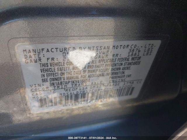 Photo 8 VIN: 3N1AB7AP1KY416654 - NISSAN SENTRA 