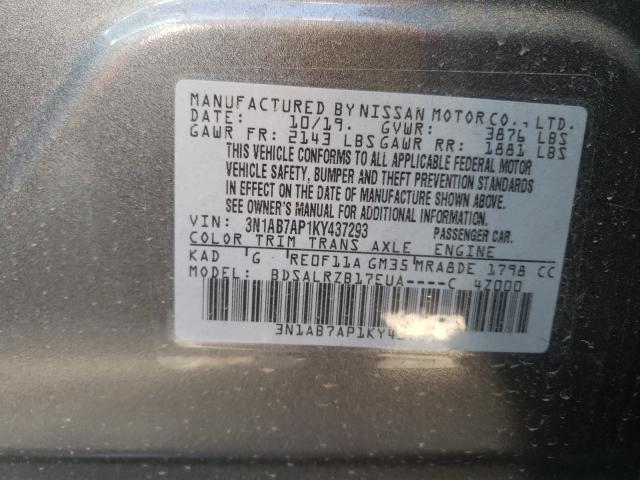 Photo 9 VIN: 3N1AB7AP1KY437293 - NISSAN SENTRA S 