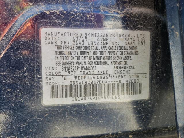 Photo 9 VIN: 3N1AB7AP1KY444065 - NISSAN SENTRA S 