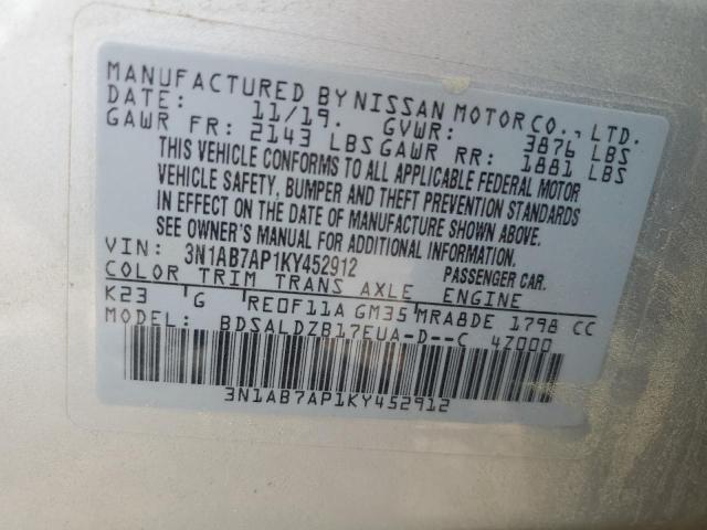 Photo 11 VIN: 3N1AB7AP1KY452912 - NISSAN SENTRA S 