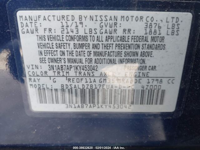 Photo 8 VIN: 3N1AB7AP1KY453042 - NISSAN SENTRA 