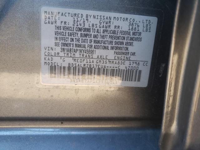 Photo 9 VIN: 3N1AB7AP1KY456961 - NISSAN SENTRA S 