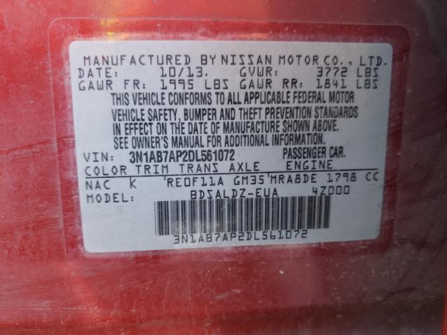 Photo 9 VIN: 3N1AB7AP2DL561072 - NISSAN SENTRA S 