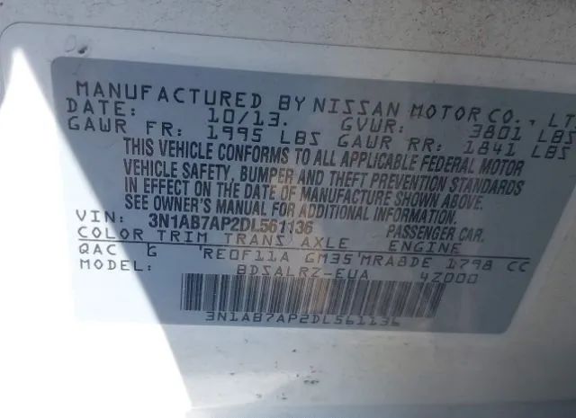 Photo 8 VIN: 3N1AB7AP2DL561136 - NISSAN SENTRA 