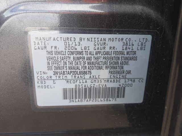 Photo 9 VIN: 3N1AB7AP2DL658675 - NISSAN SENTRA S 