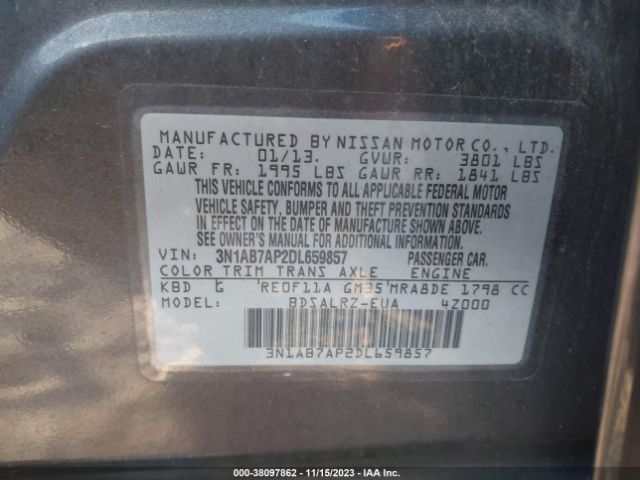 Photo 8 VIN: 3N1AB7AP2DL659857 - NISSAN SENTRA 