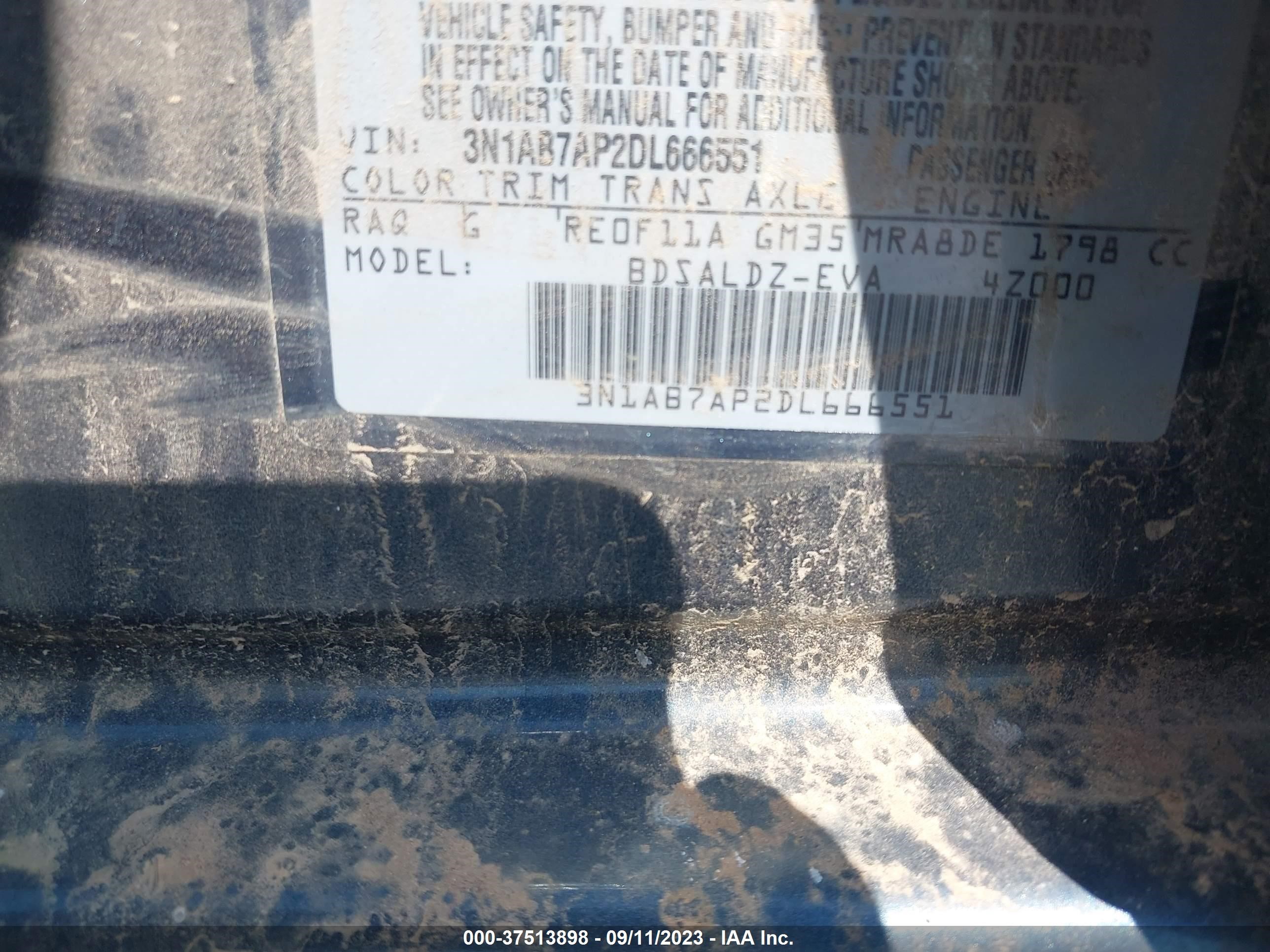 Photo 8 VIN: 3N1AB7AP2DL666551 - NISSAN SENTRA 