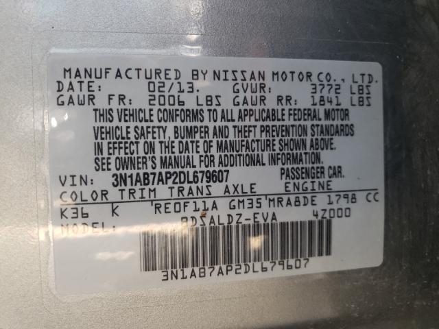 Photo 9 VIN: 3N1AB7AP2DL679607 - NISSAN SENTRA S 