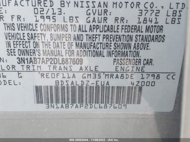 Photo 8 VIN: 3N1AB7AP2DL687609 - NISSAN SENTRA 