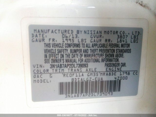 Photo 8 VIN: 3N1AB7AP2DL739093 - NISSAN SENTRA 