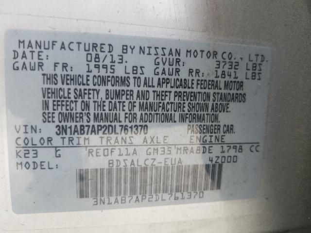 Photo 9 VIN: 3N1AB7AP2DL761370 - NISSAN SENTRA 