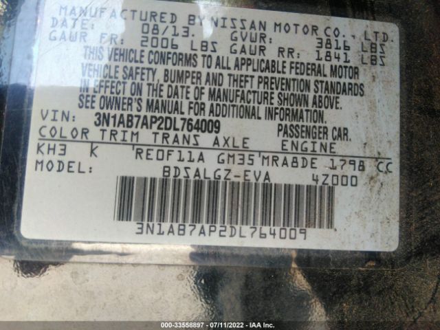 Photo 8 VIN: 3N1AB7AP2DL764009 - NISSAN SENTRA 