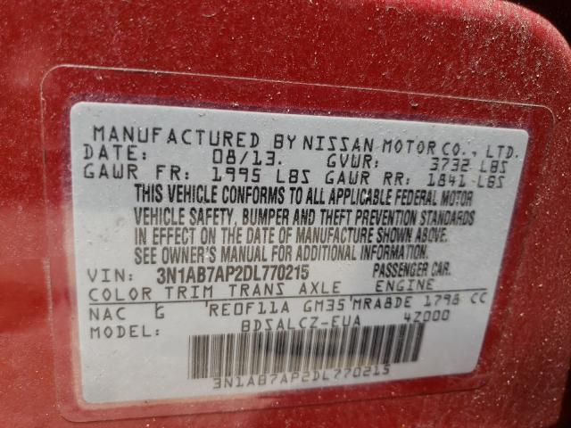 Photo 9 VIN: 3N1AB7AP2DL770215 - NISSAN SENTRA S 