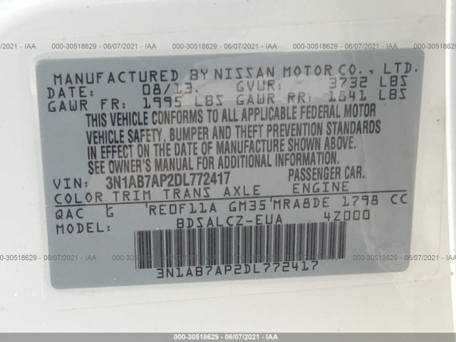 Photo 8 VIN: 3N1AB7AP2DL772417 - NISSAN SENTRA 