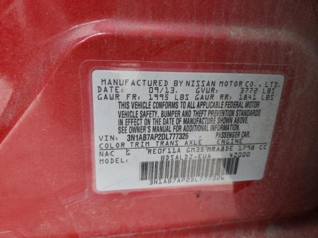 Photo 9 VIN: 3N1AB7AP2DL777326 - NISSAN SENTRA S 