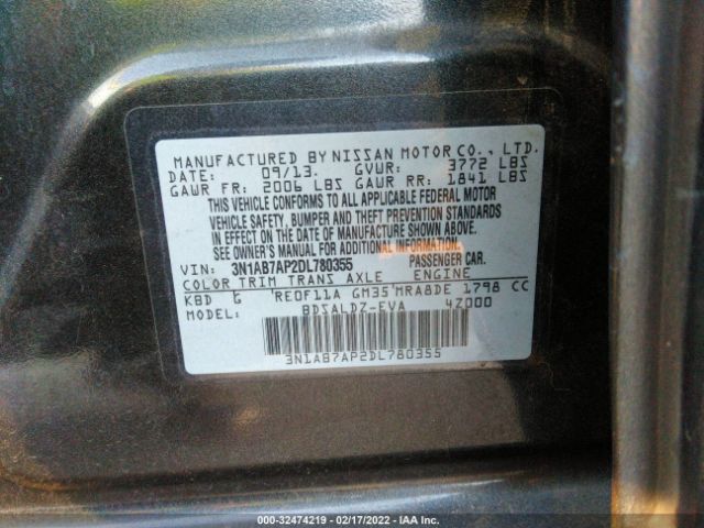 Photo 8 VIN: 3N1AB7AP2DL780355 - NISSAN SENTRA 