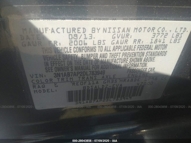 Photo 8 VIN: 3N1AB7AP2DL783949 - NISSAN SENTRA 