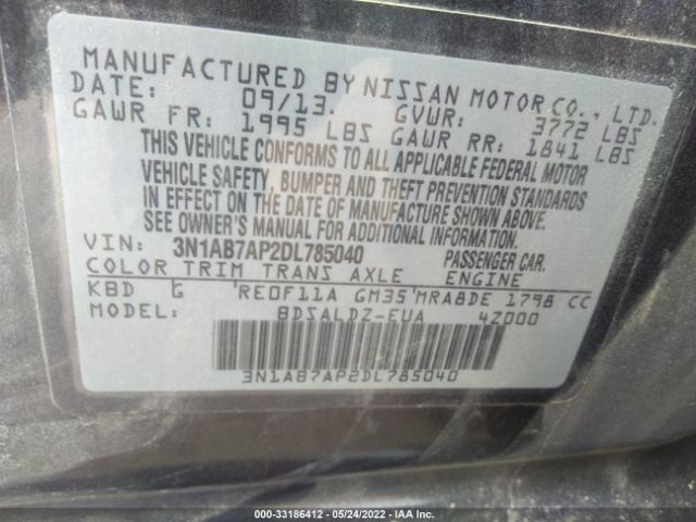 Photo 8 VIN: 3N1AB7AP2DL785040 - NISSAN SENTRA 