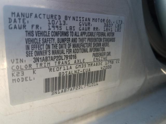 Photo 9 VIN: 3N1AB7AP2DL791016 - NISSAN SENTRA S 