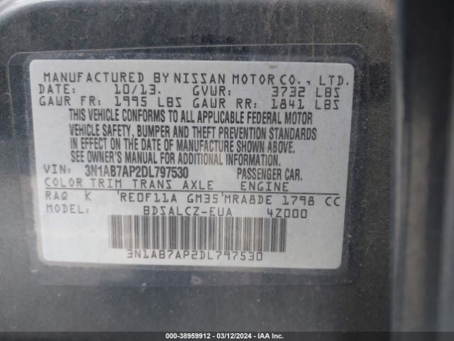 Photo 8 VIN: 3N1AB7AP2DL797530 - NISSAN SENTRA 